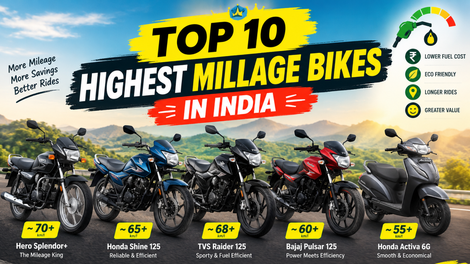 Highest Mileage Bikes in India 2026